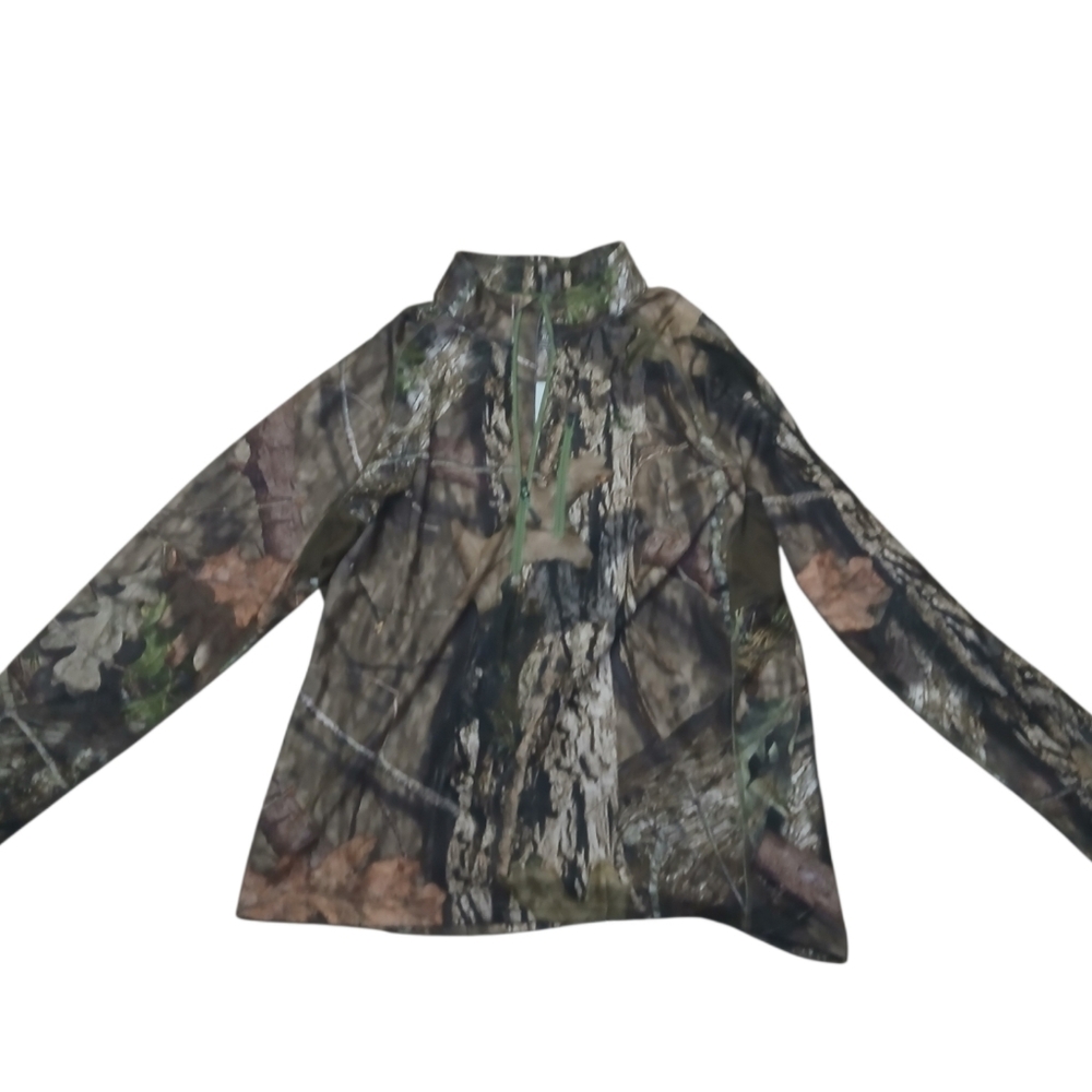 L. L. Bean Camo Camouflage Midweight 1/4 Zip Pullover Jacket Men’s Size Large